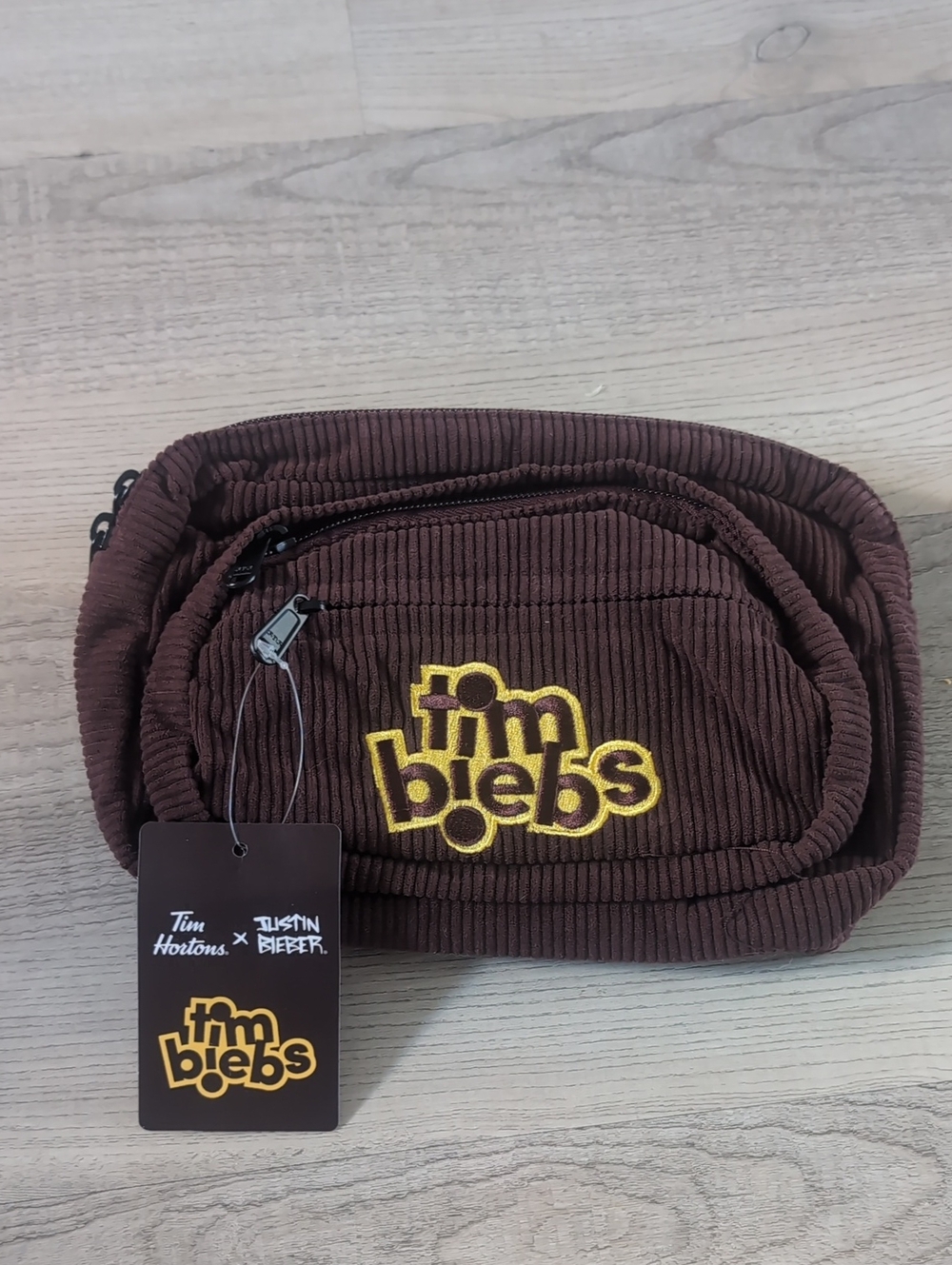 NWT Tim Hortons x Justin Bieber Timbiebs Corduroy Belt Bag Fanny Pack